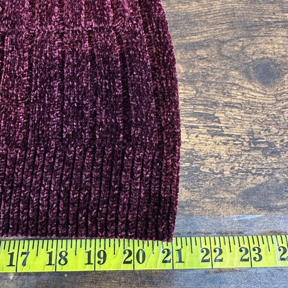 Matty M Chenille Ribbed Cardigan Sz Small Burgundy Red Boho Lounge Chunky EUC - Picture 7 of 10